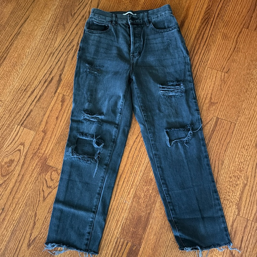Black cut out jeans